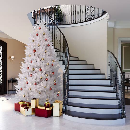 3.5ft. Pre-Lit Sparkle White Spruce Artificial Christmas Tree, Incandescent Lights